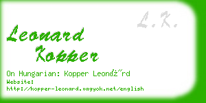 leonard kopper business card